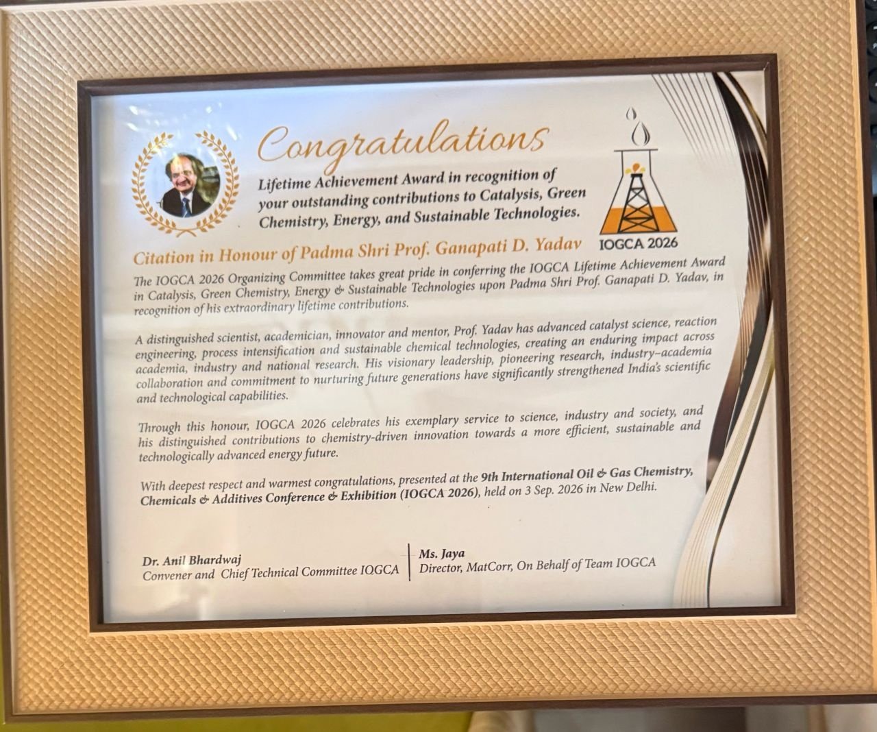 IOGCA Lifetime Achievement Award Citation